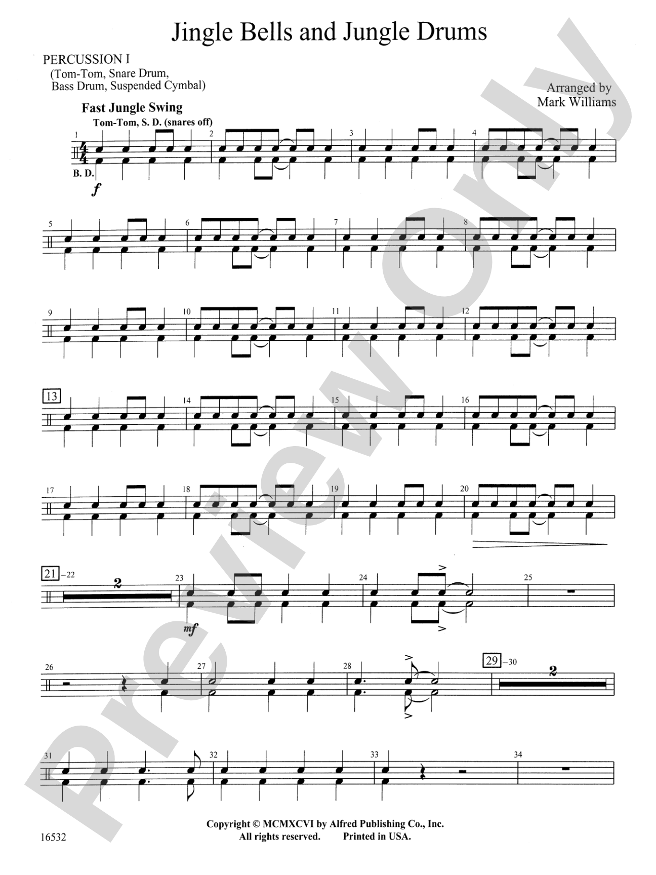 Jingle Bells and Jungle Drums: 1st Percussion