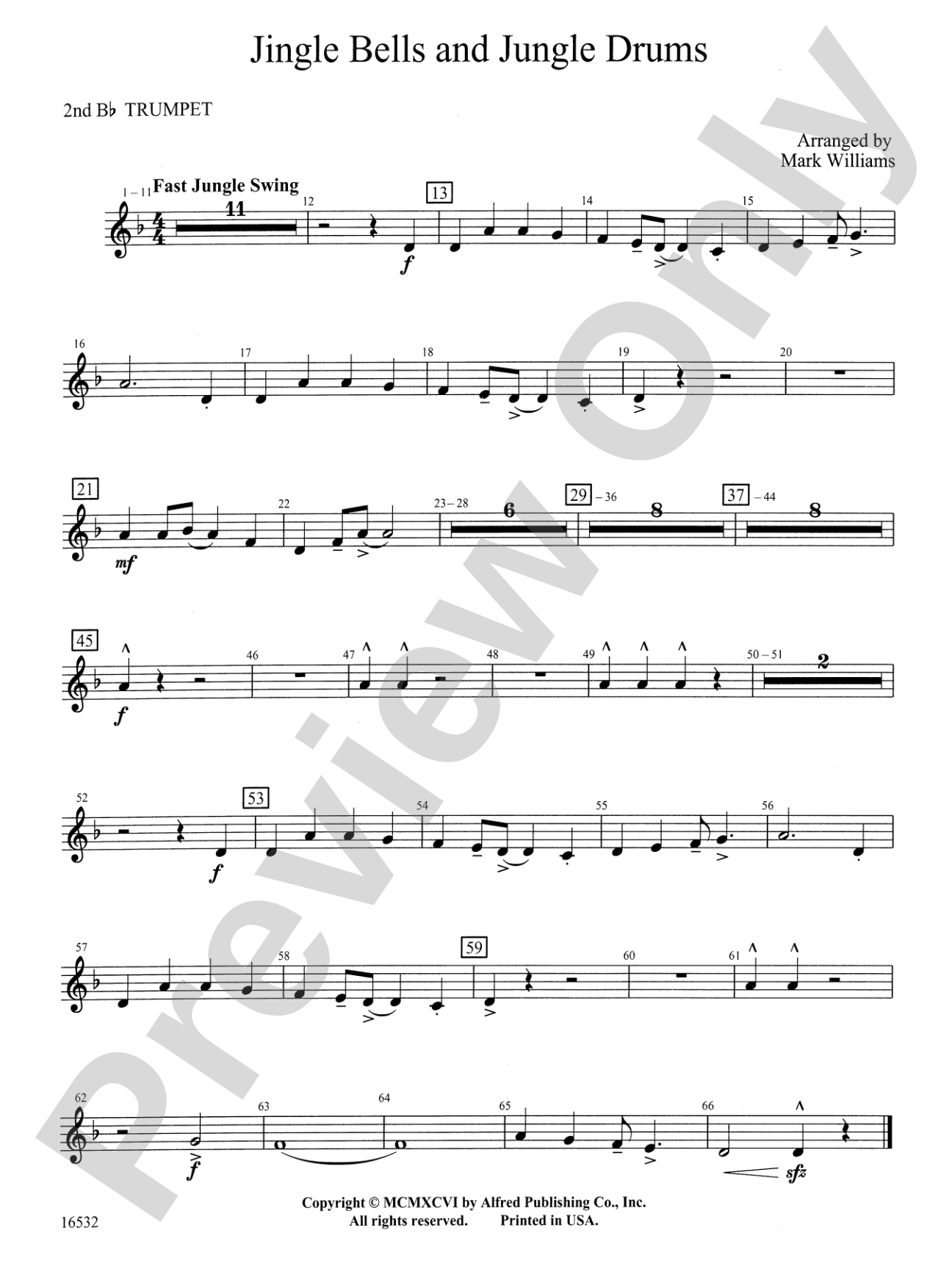 Jingle Bells and Jungle Drums: 2nd B-flat Trumpet
