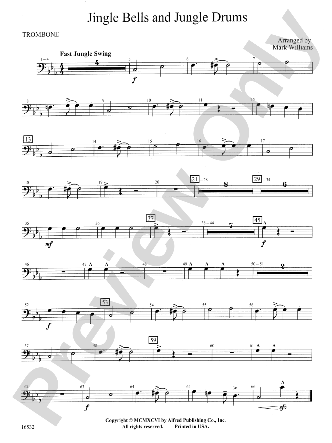 Jingle Bells and Jungle Drums: 1st Trombone