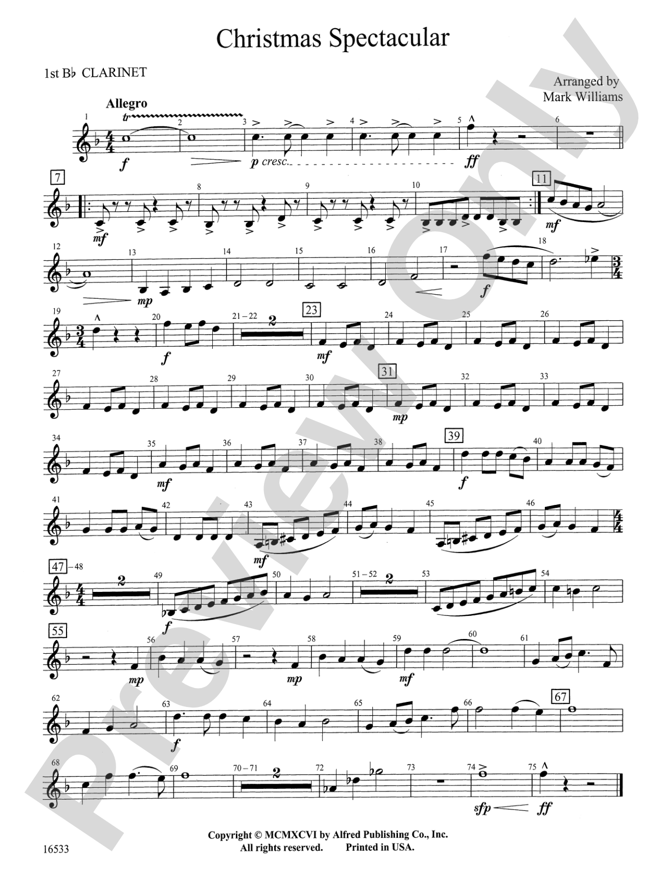 Christmas Spectacular: 1st B-flat Clarinet