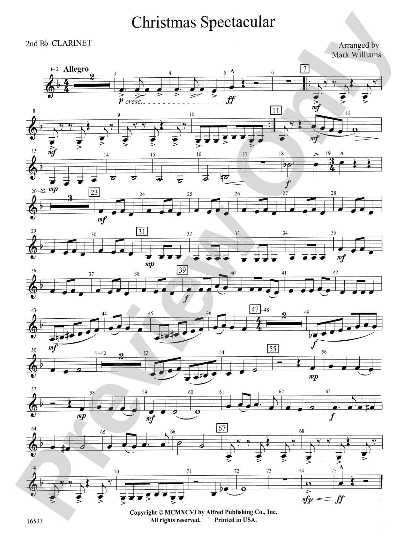 Christmas Spectacular: 2nd B-flat Clarinet