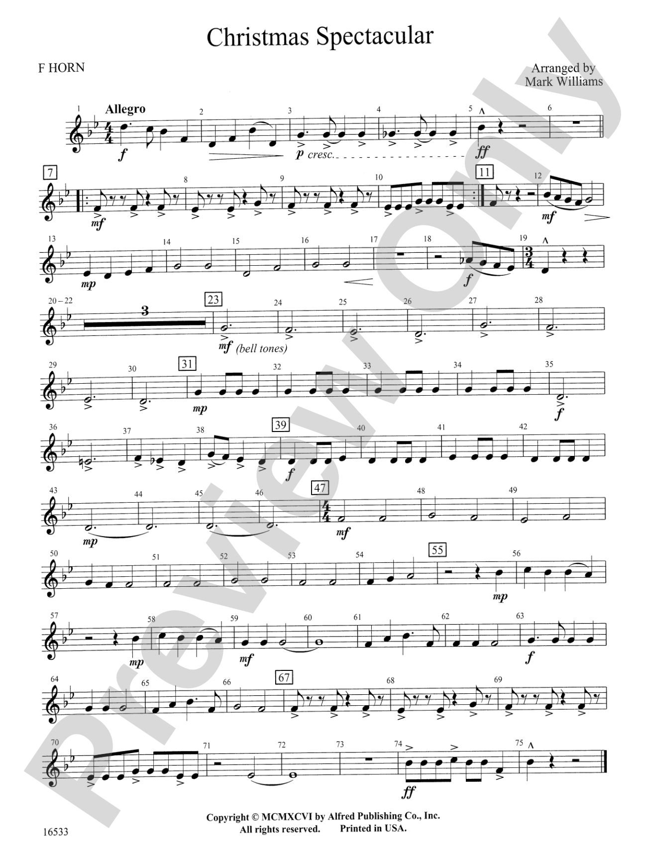 Christmas Spectacular: 1st F Horn