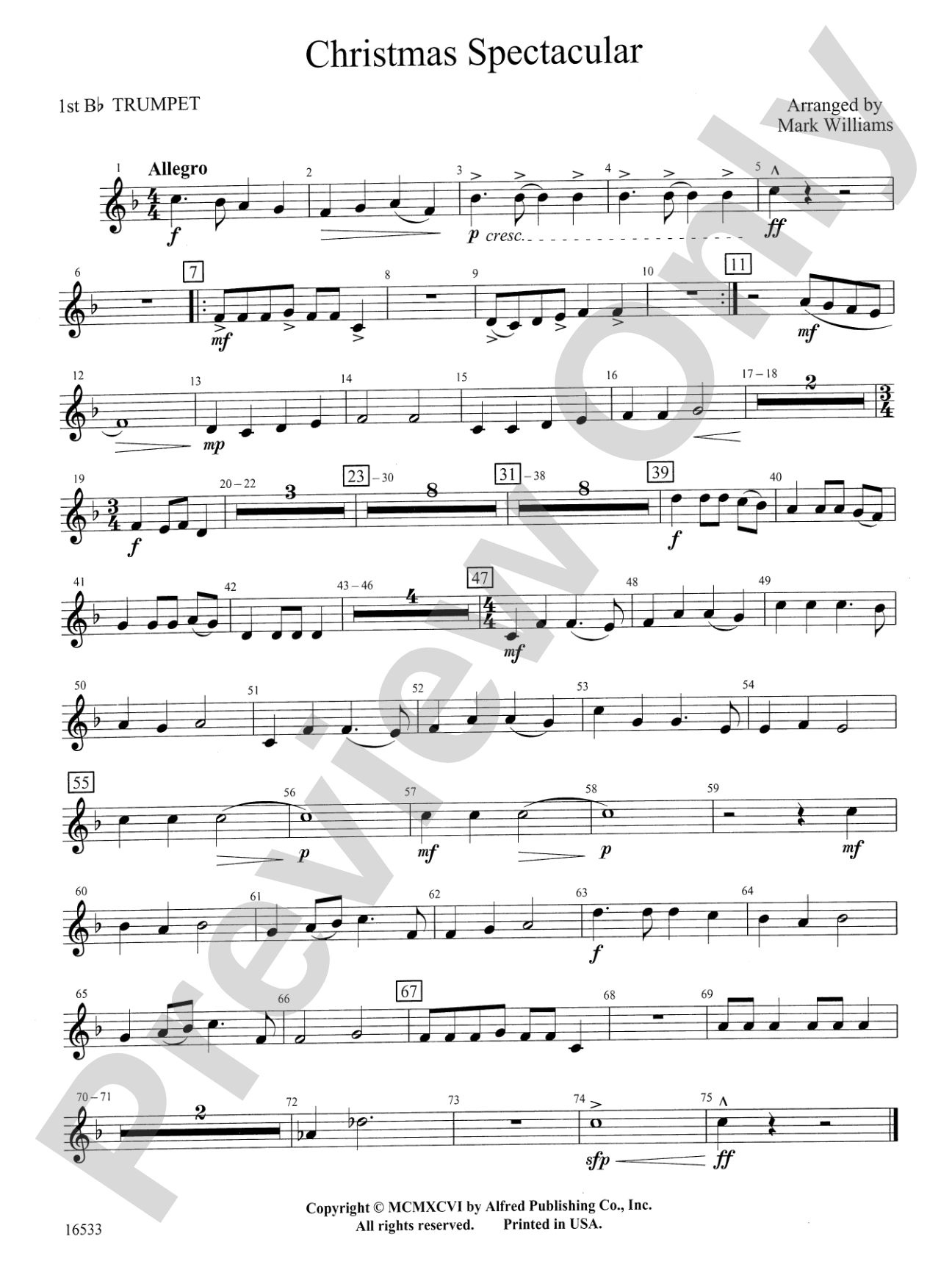 Christmas Spectacular: 1st B-flat Trumpet