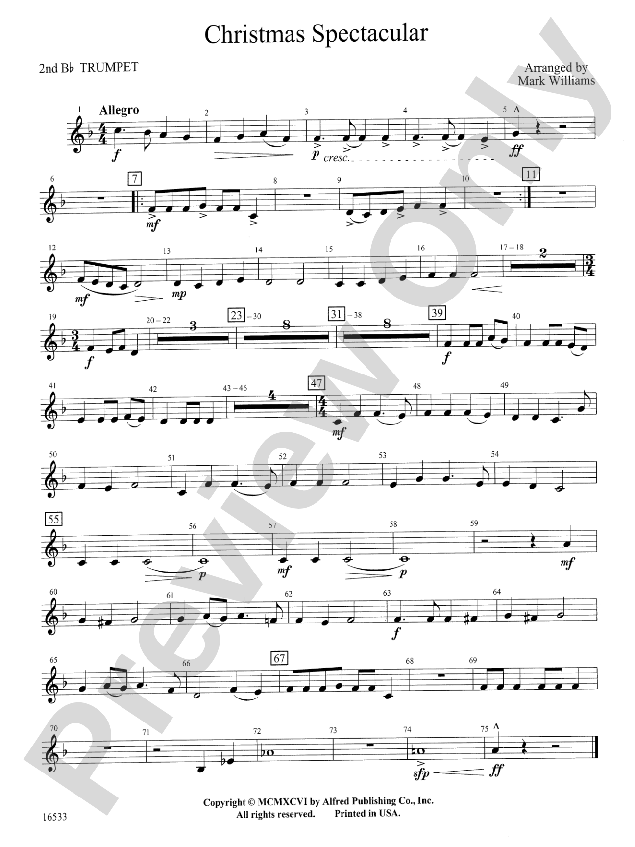 Christmas Spectacular: 2nd B-flat Trumpet