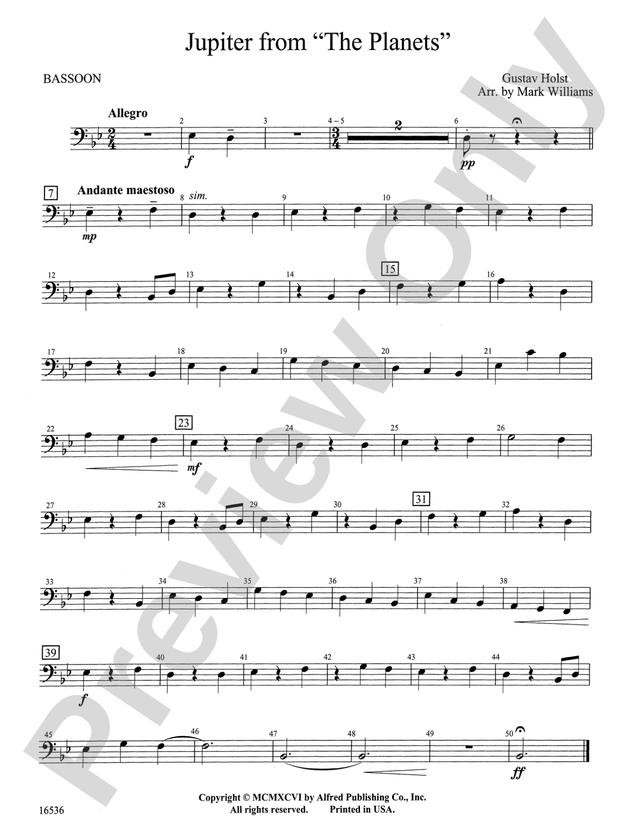 Jupiter from "The Planets": Bassoon
