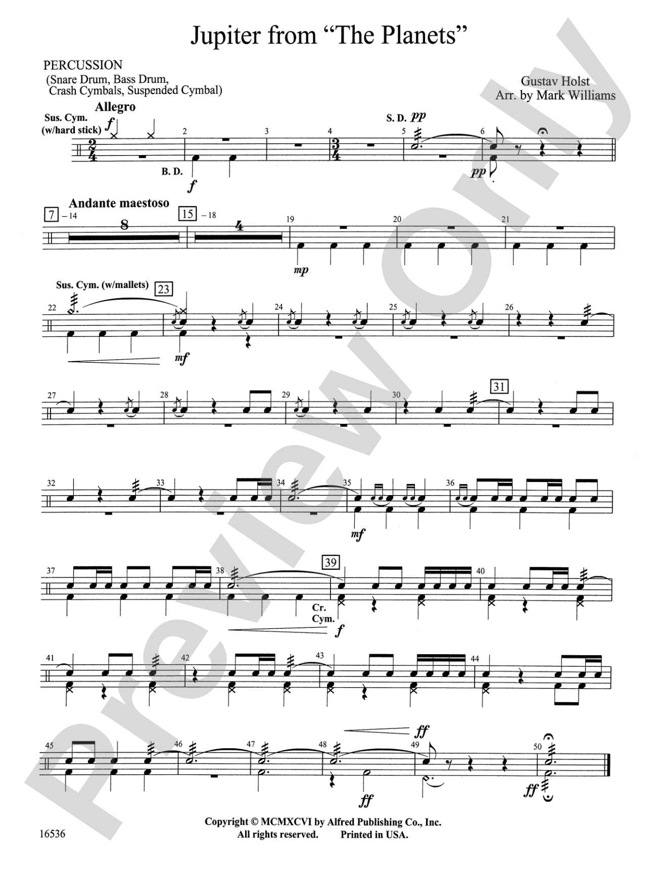 Jupiter from "The Planets": 1st Percussion