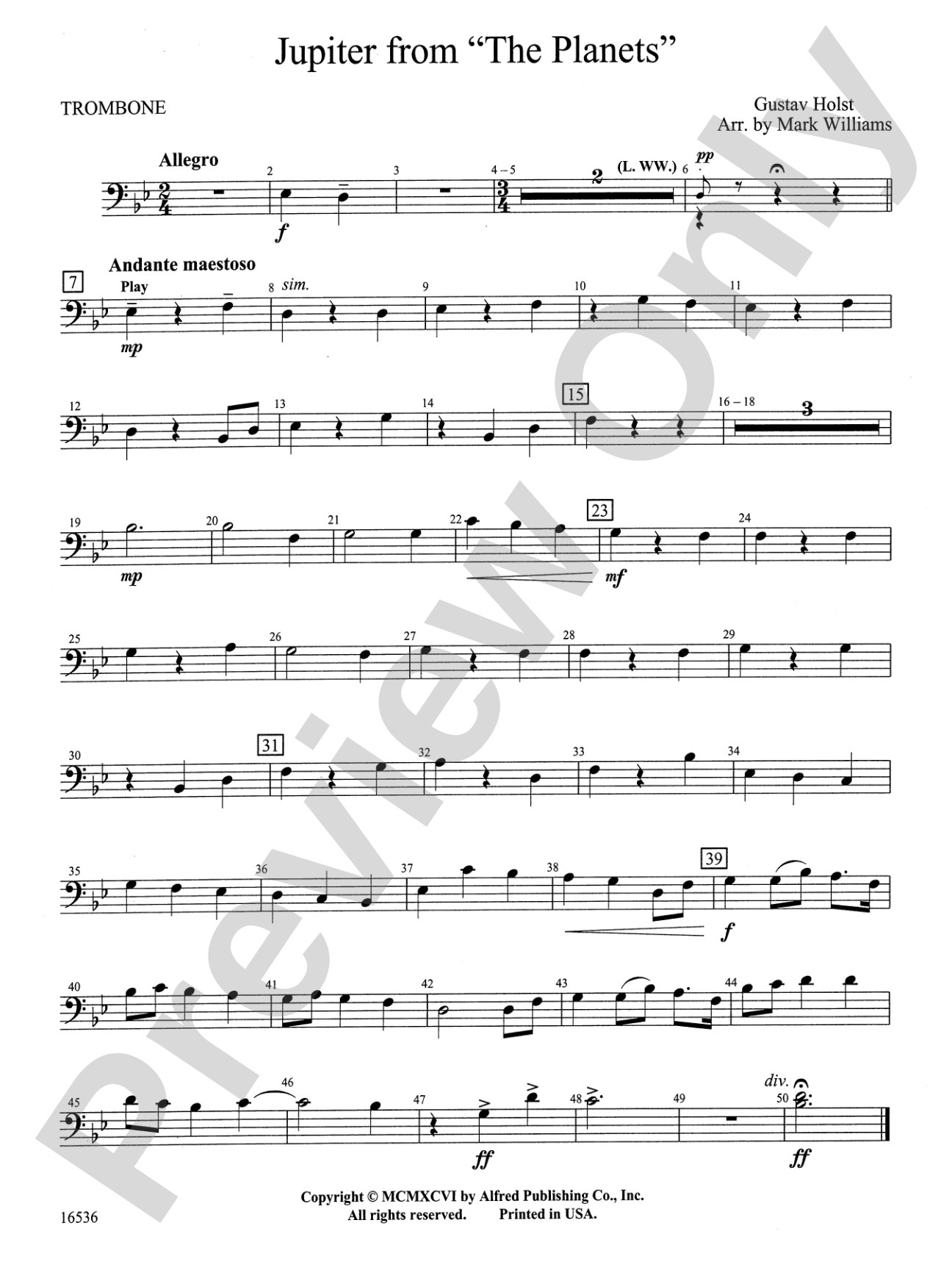 Jupiter from "The Planets": 1st Trombone