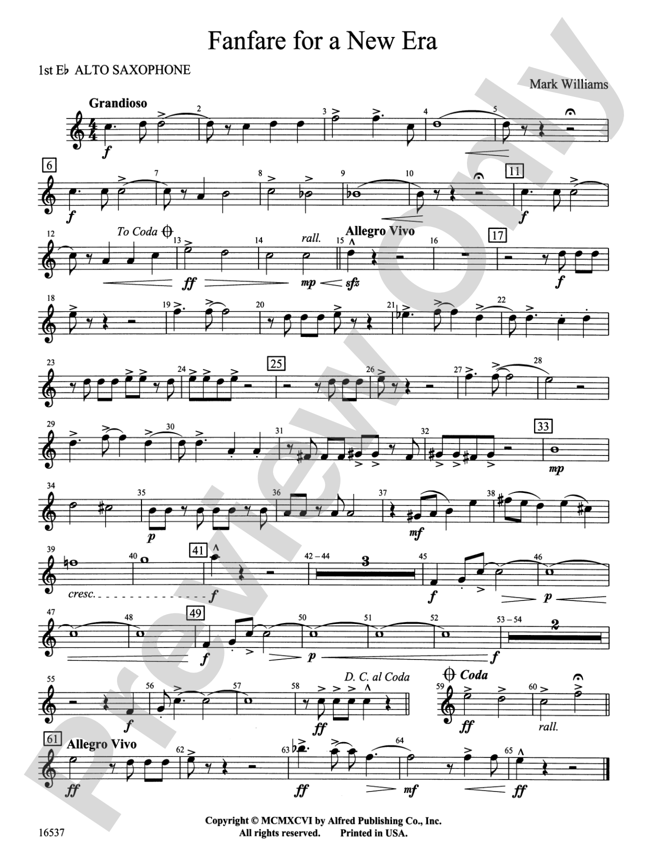 Fanfare for a New Era: E-flat Alto Saxophone