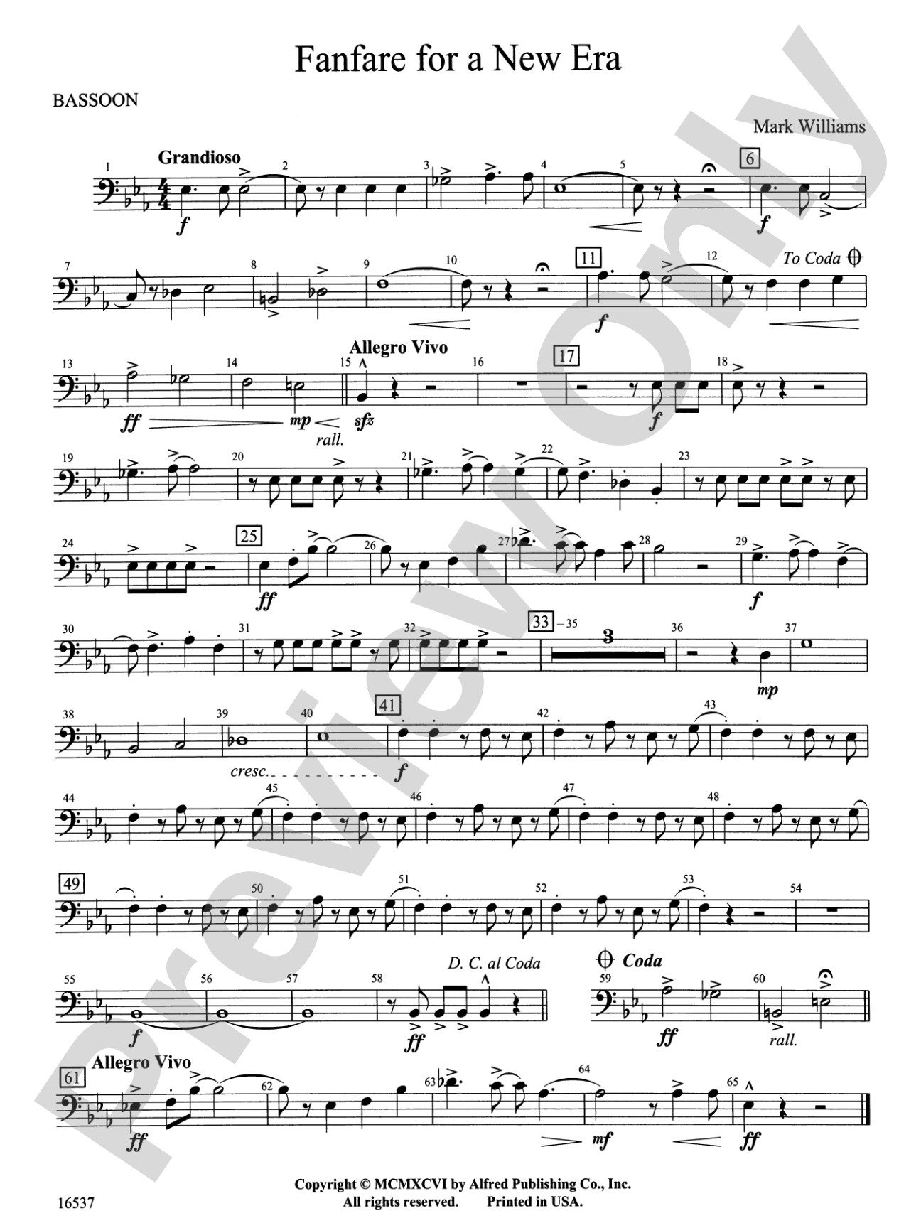 Fanfare for a New Era: Bassoon