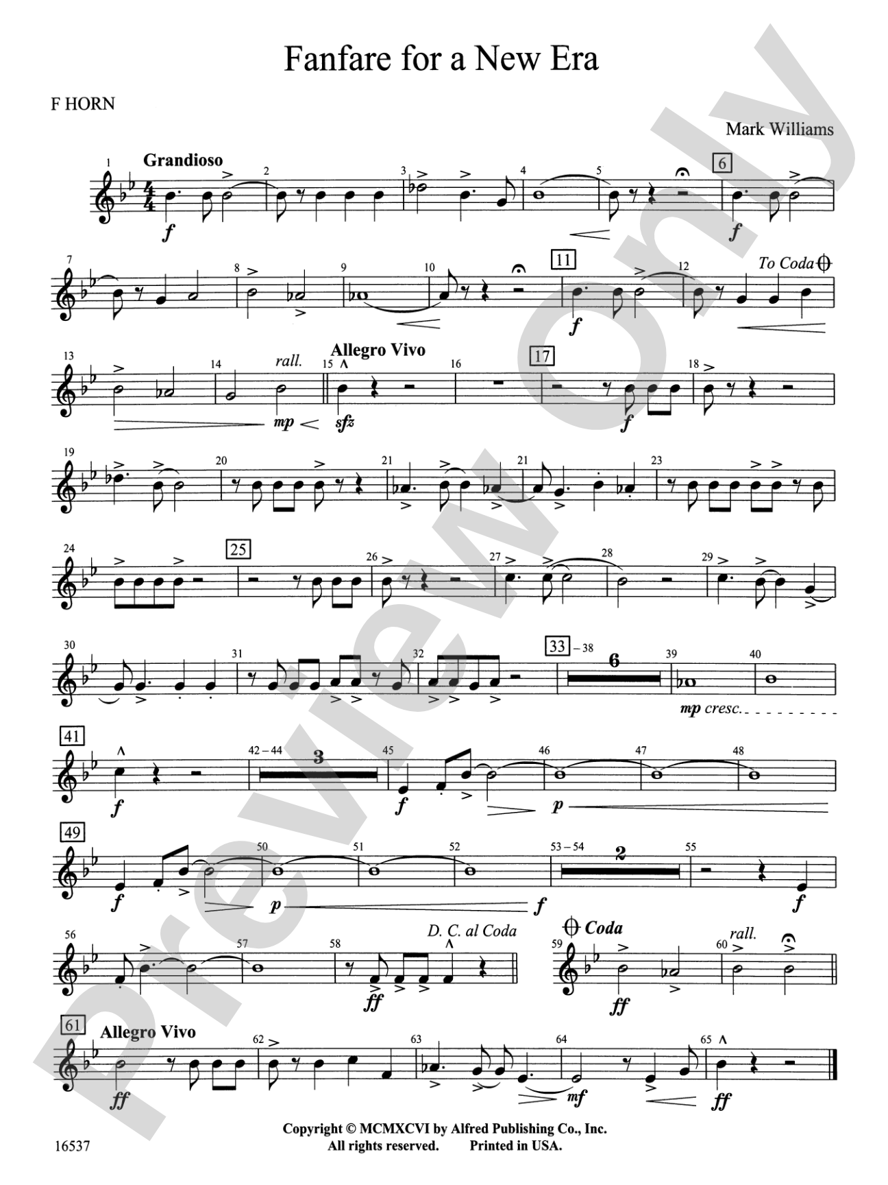 Fanfare for a New Era: 1st F Horn