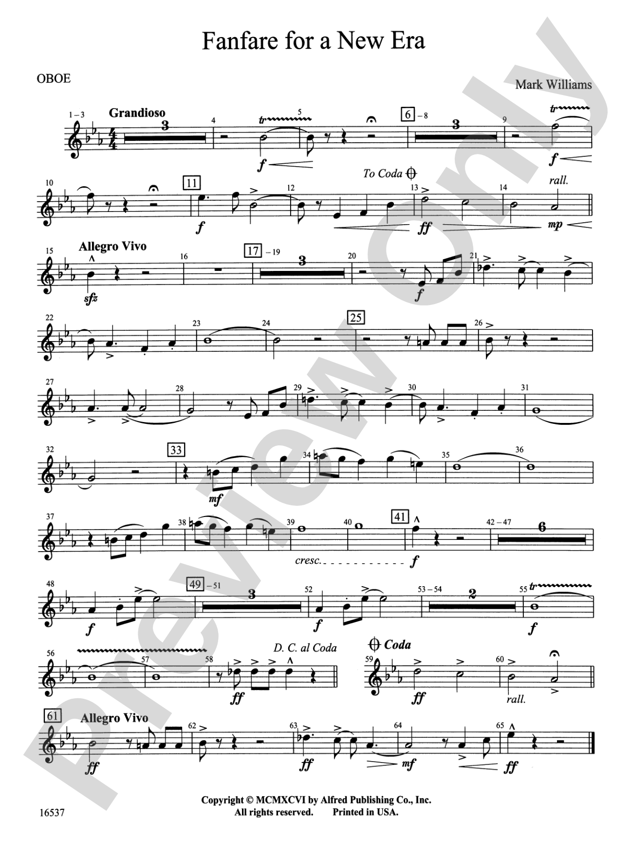 Fanfare for a New Era: Oboe