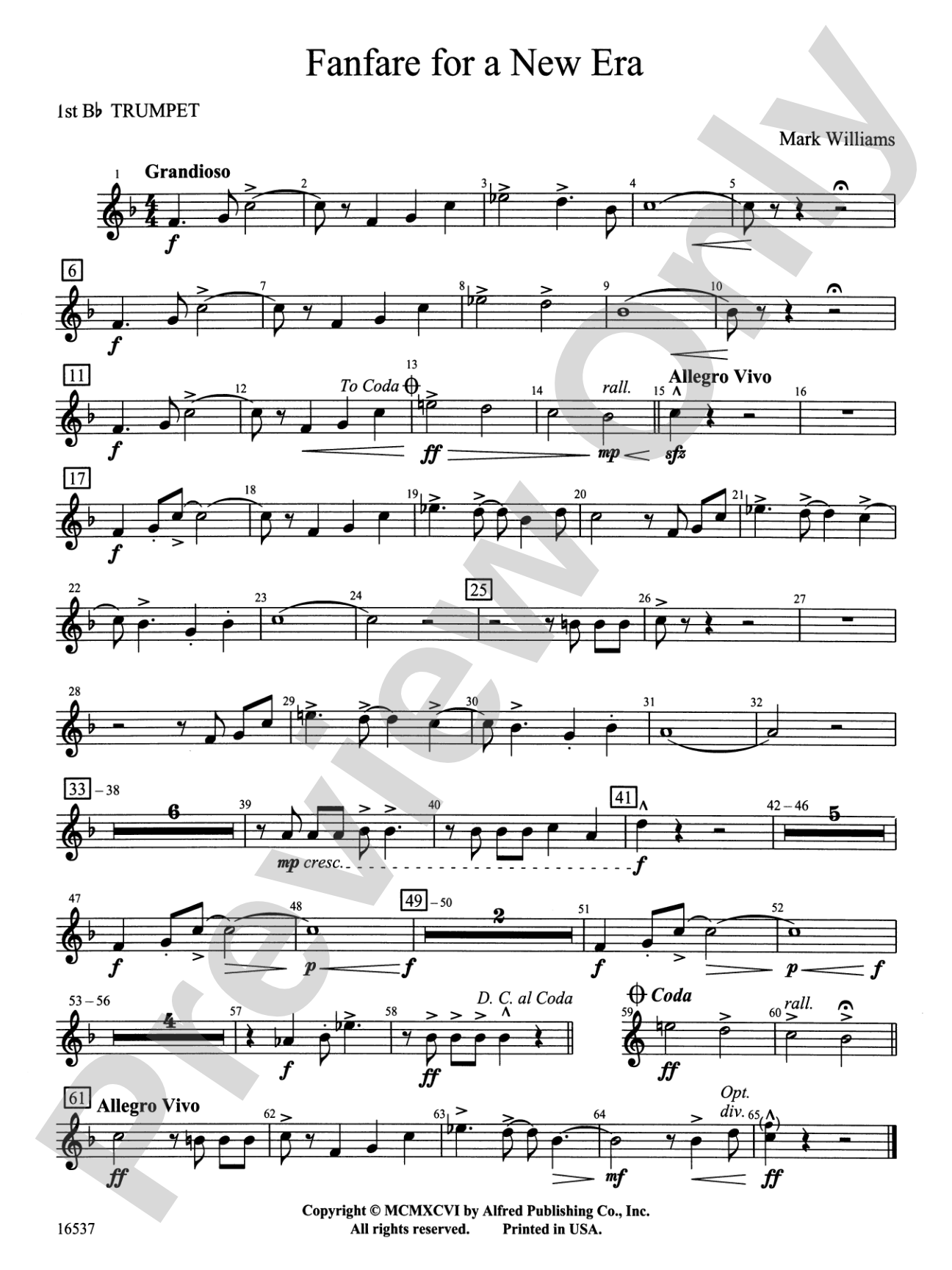 Fanfare for a New Era: 1st B-flat Trumpet