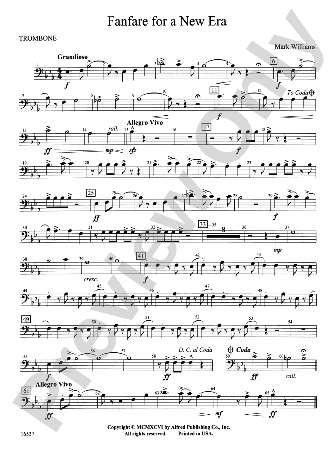 Fanfare for a New Era: 1st Trombone