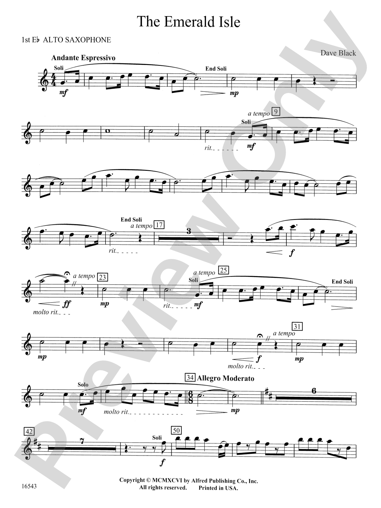 The Emerald Isle: E-flat Alto Saxophone