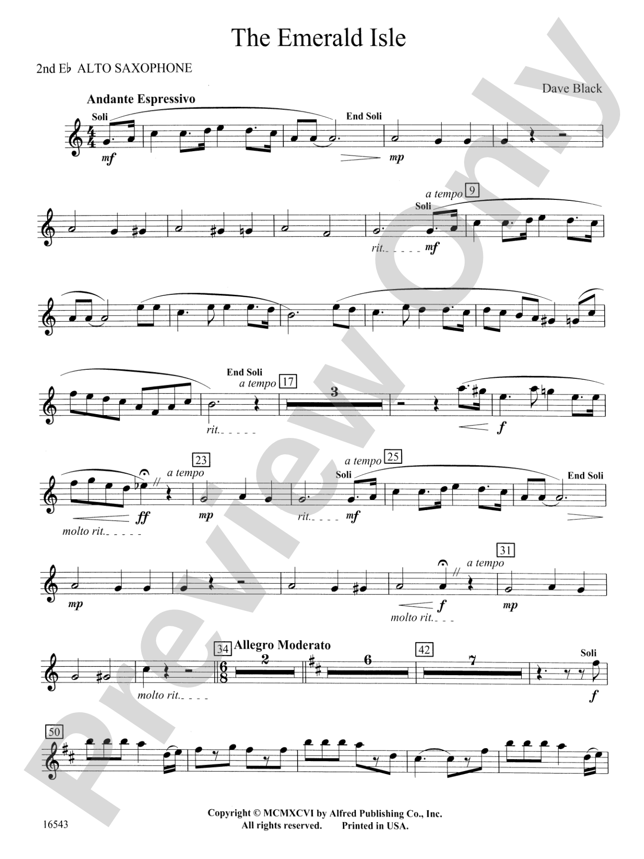 The Emerald Isle: 2nd E-flat Alto Saxophone