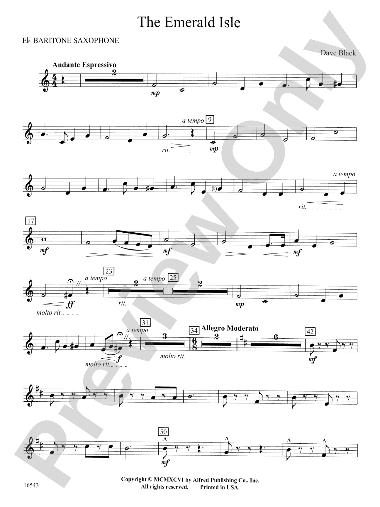 The Emerald Isle: E-flat Baritone Saxophone