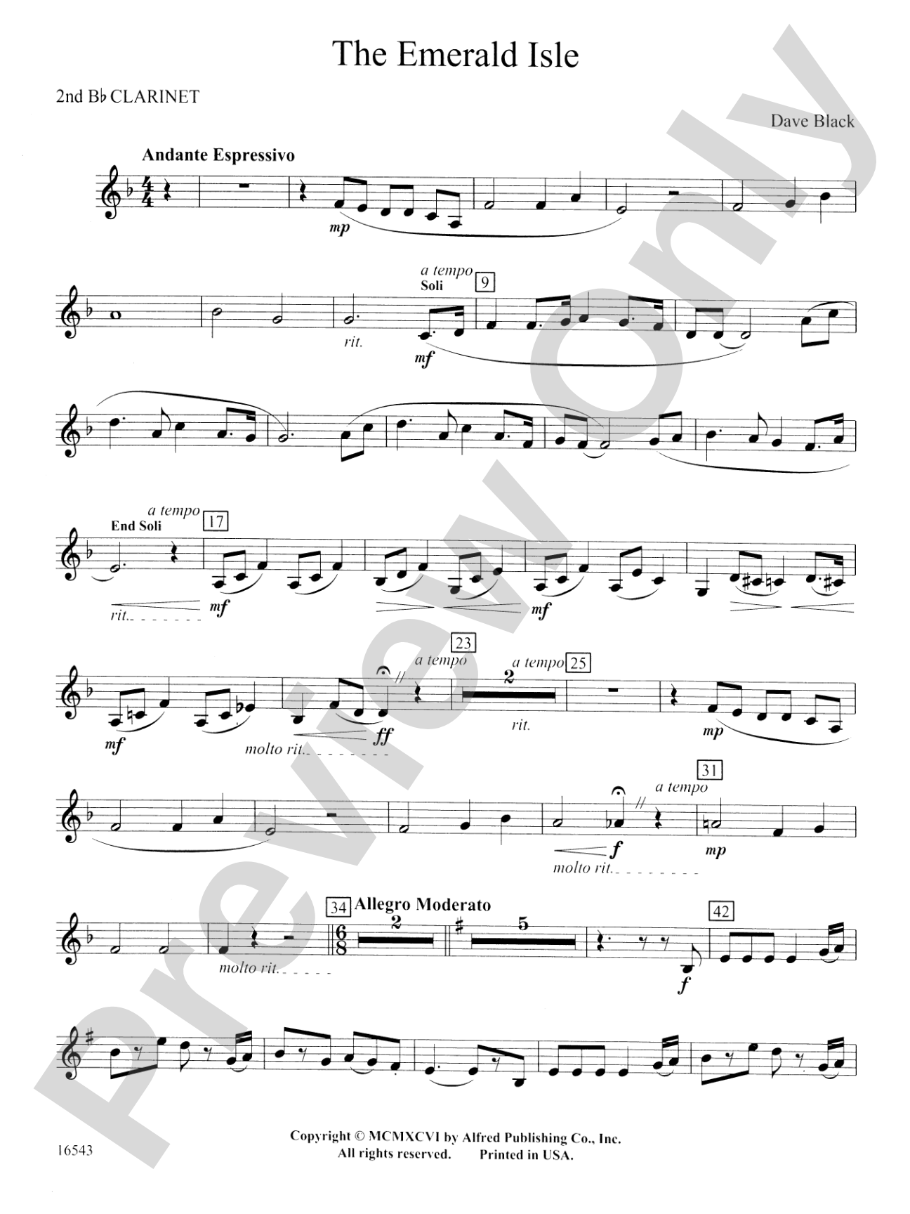 The Emerald Isle: 2nd B-flat Clarinet