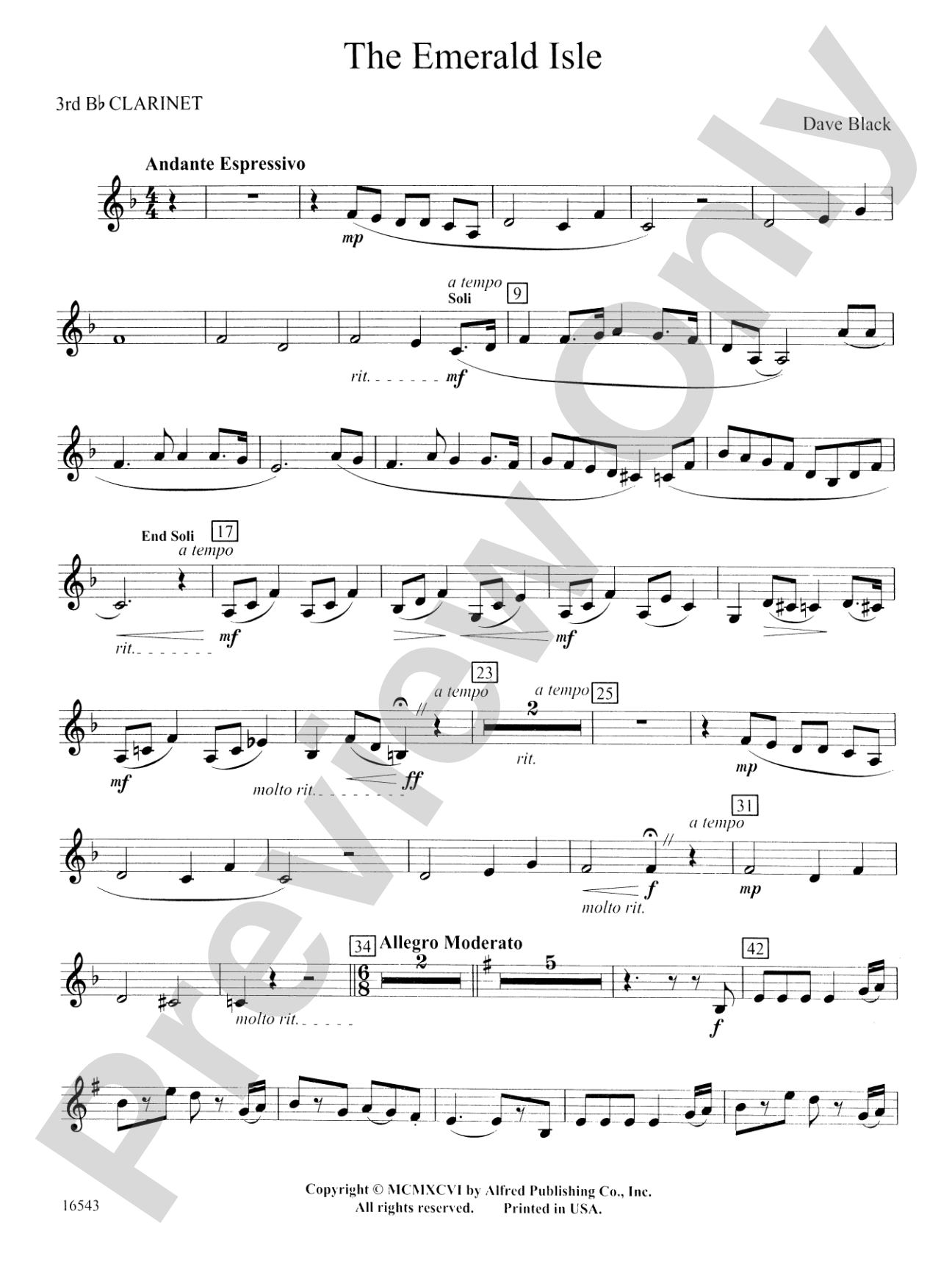The Emerald Isle: 3rd B-flat Clarinet