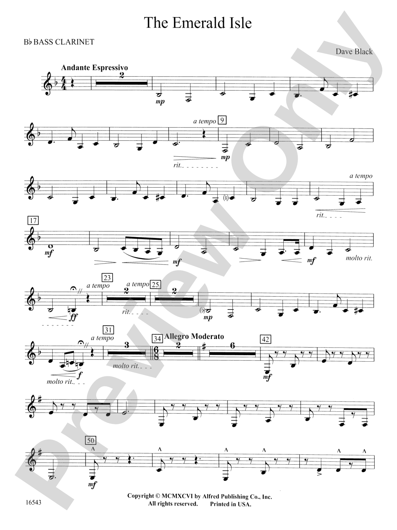 The Emerald Isle: B-flat Bass Clarinet