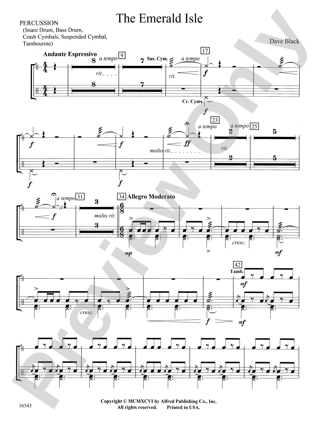 The Emerald Isle: 1st Percussion