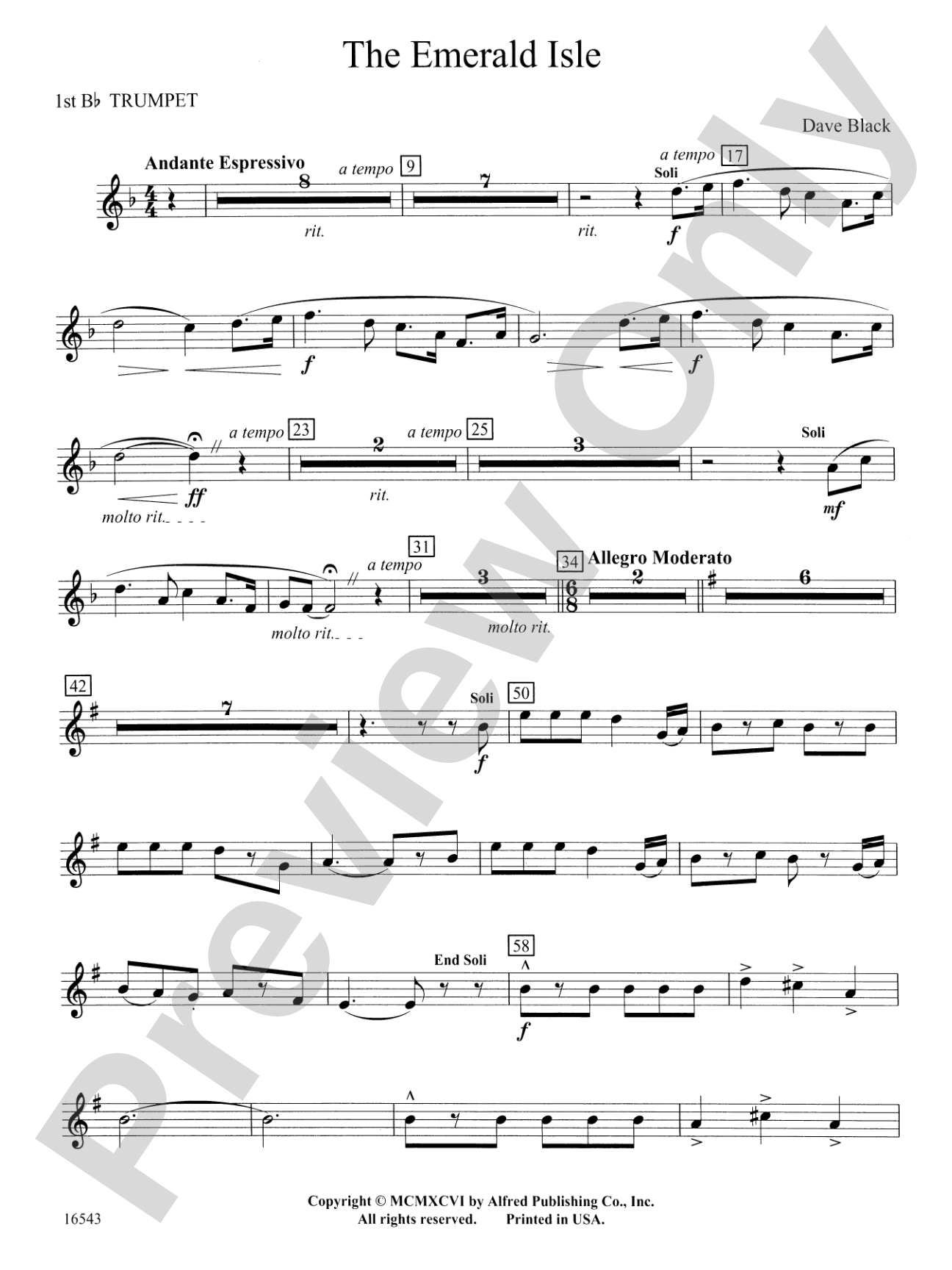 The Emerald Isle: 1st B-flat Trumpet
