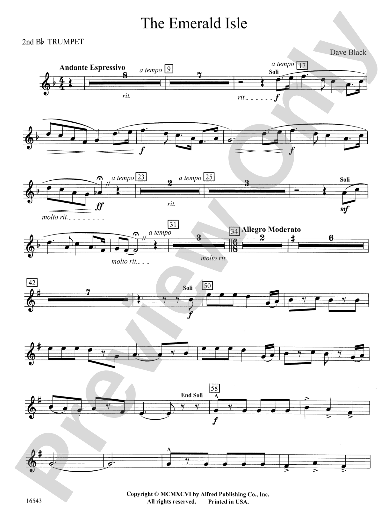 The Emerald Isle: 2nd B-flat Trumpet