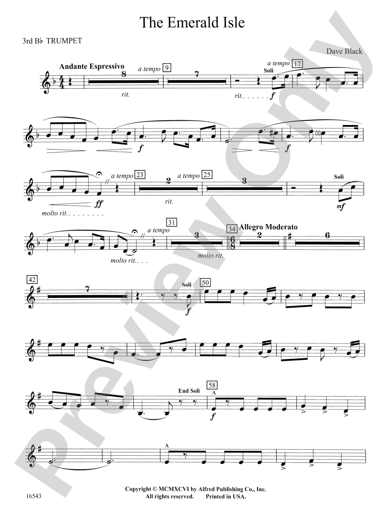 The Emerald Isle: 3rd B-flat Trumpet