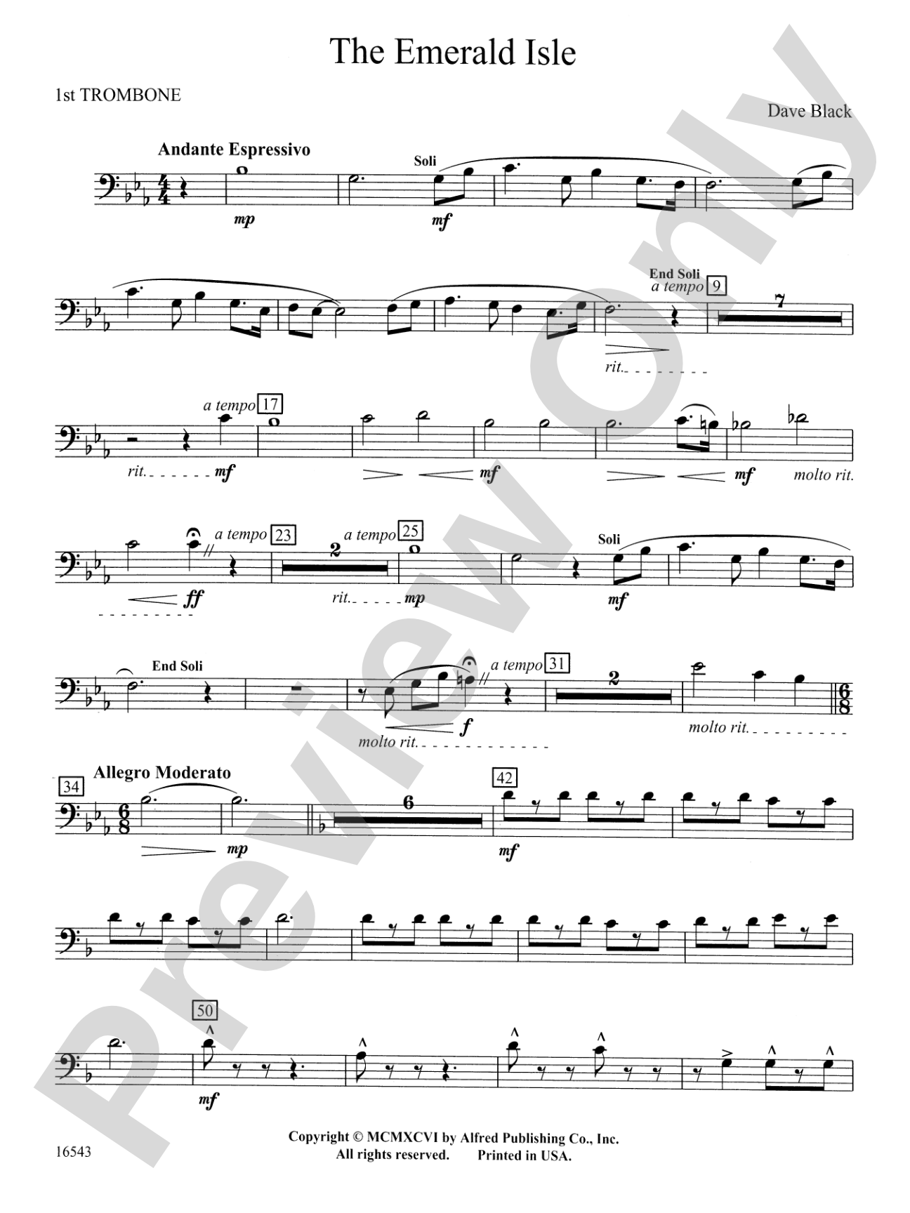 The Emerald Isle: 1st Trombone