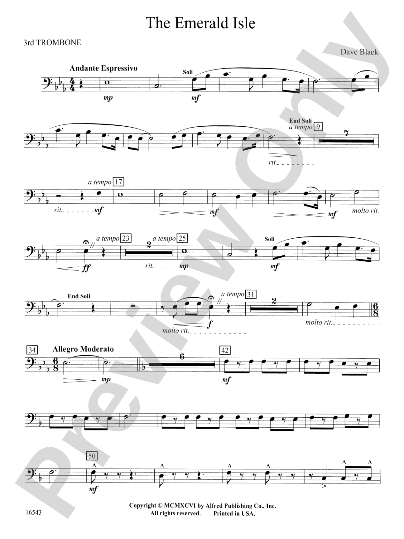 The Emerald Isle: 3rd Trombone
