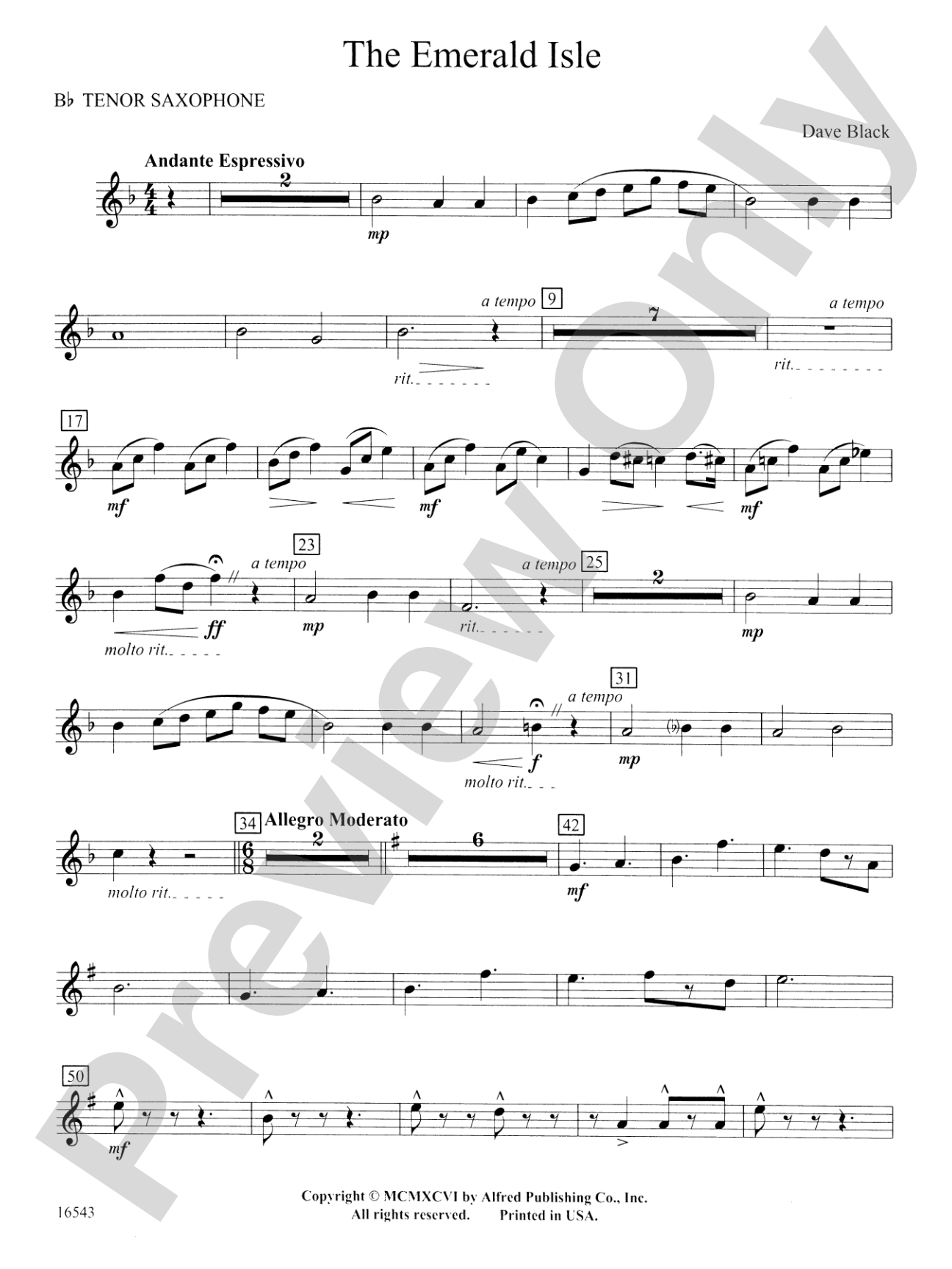 The Emerald Isle: B-flat Tenor Saxophone