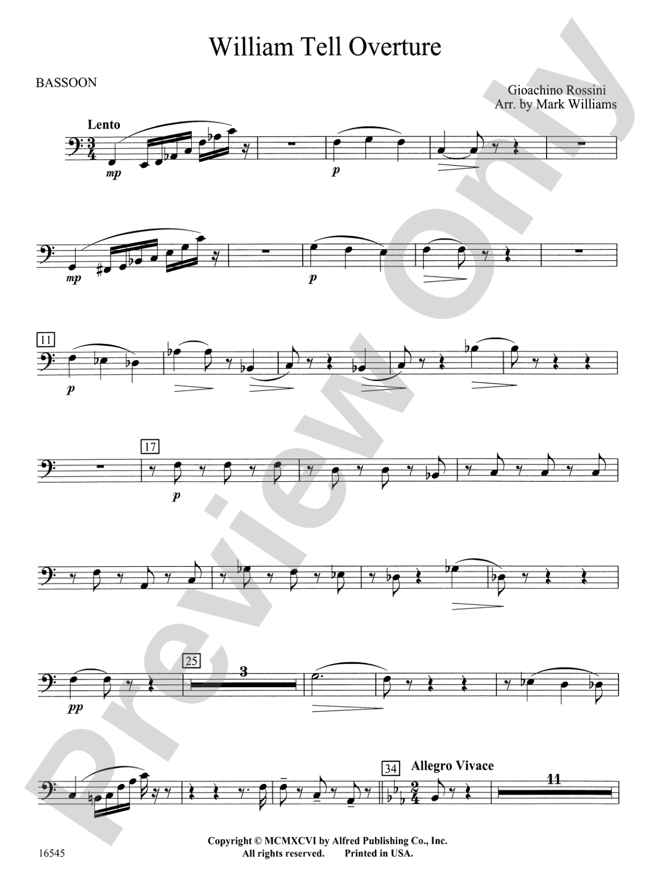 William Tell Overture: Bassoon