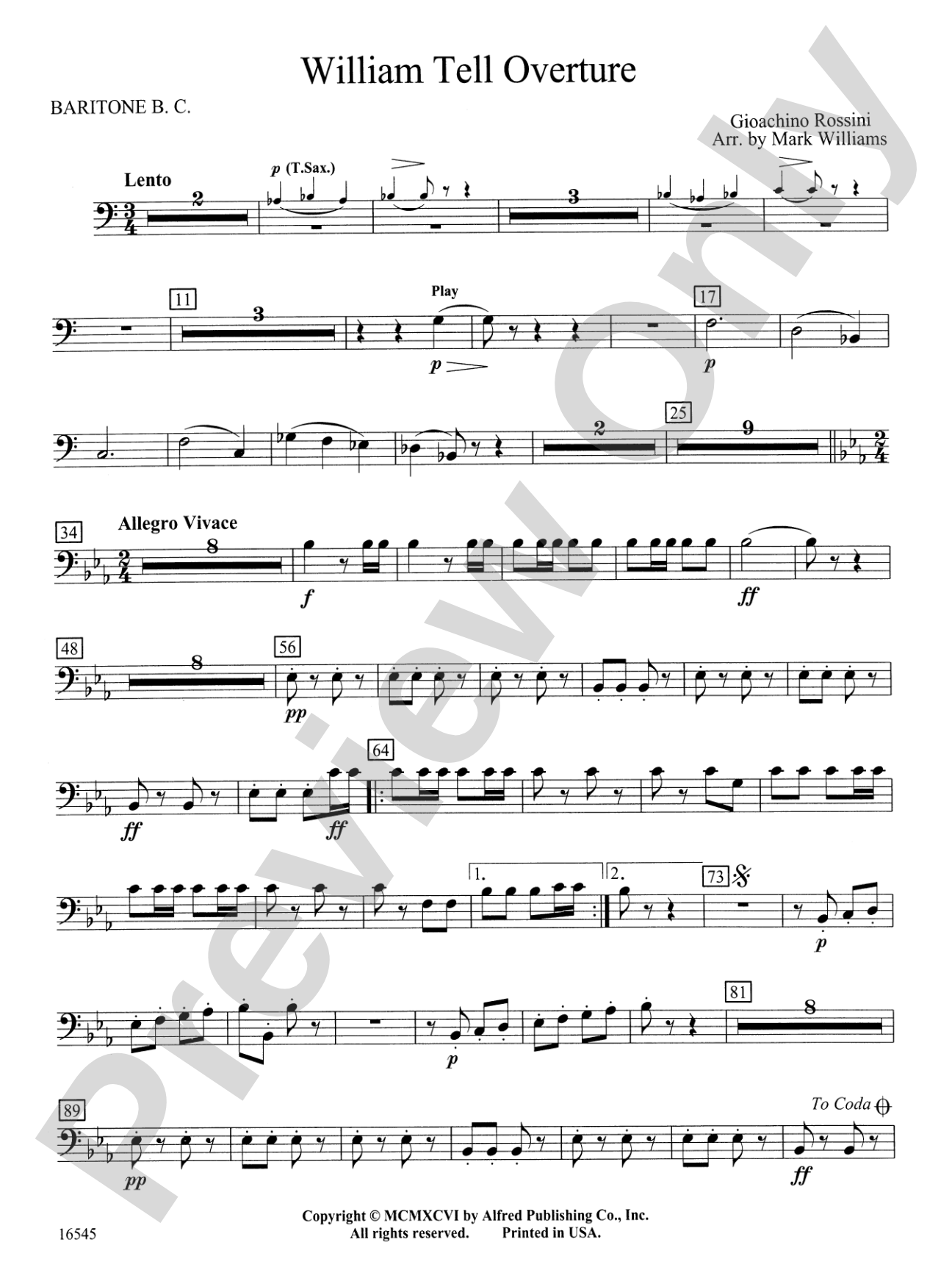 William Tell Overture: Baritone B.C.