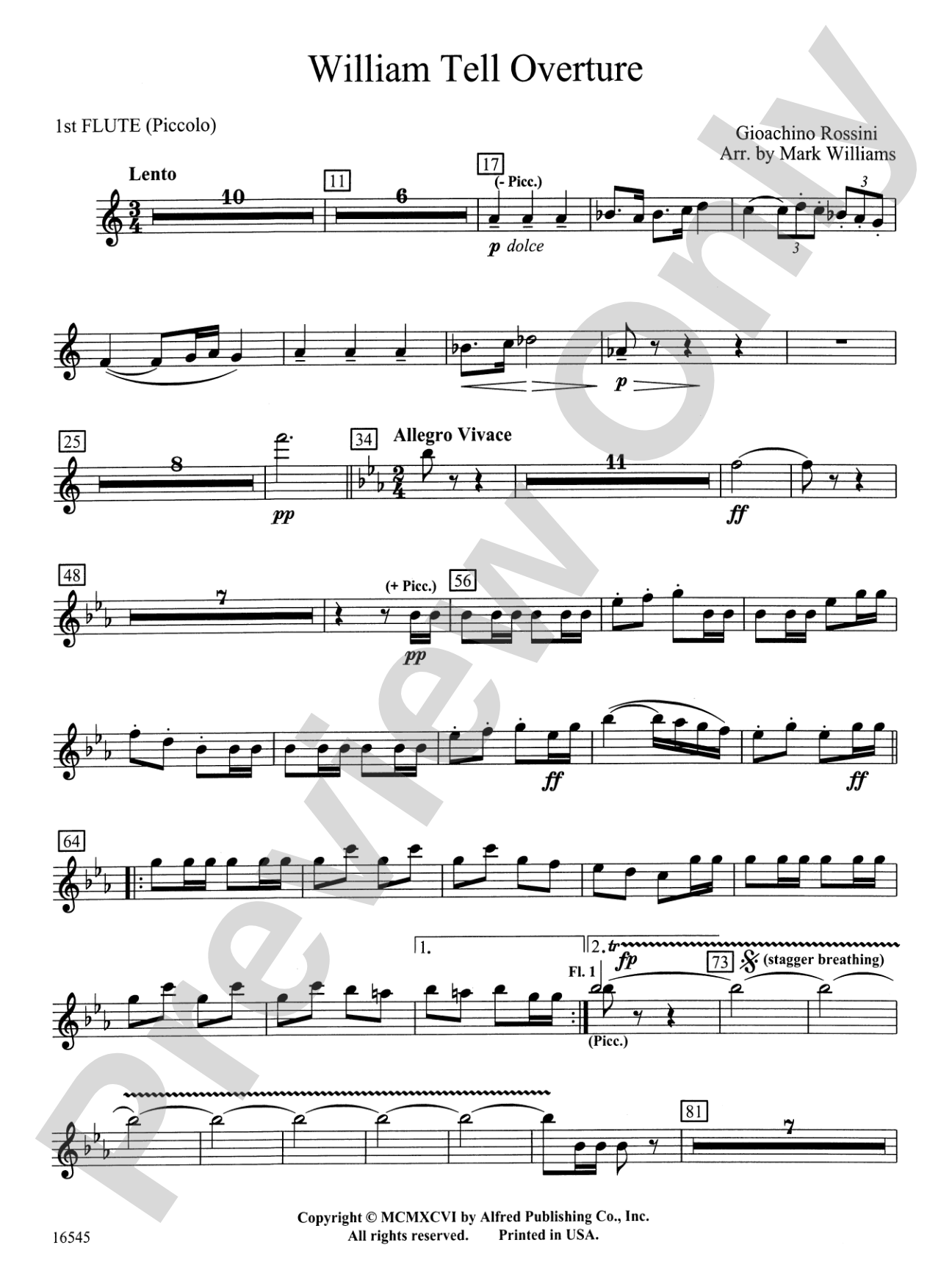 William Tell Overture: Flute