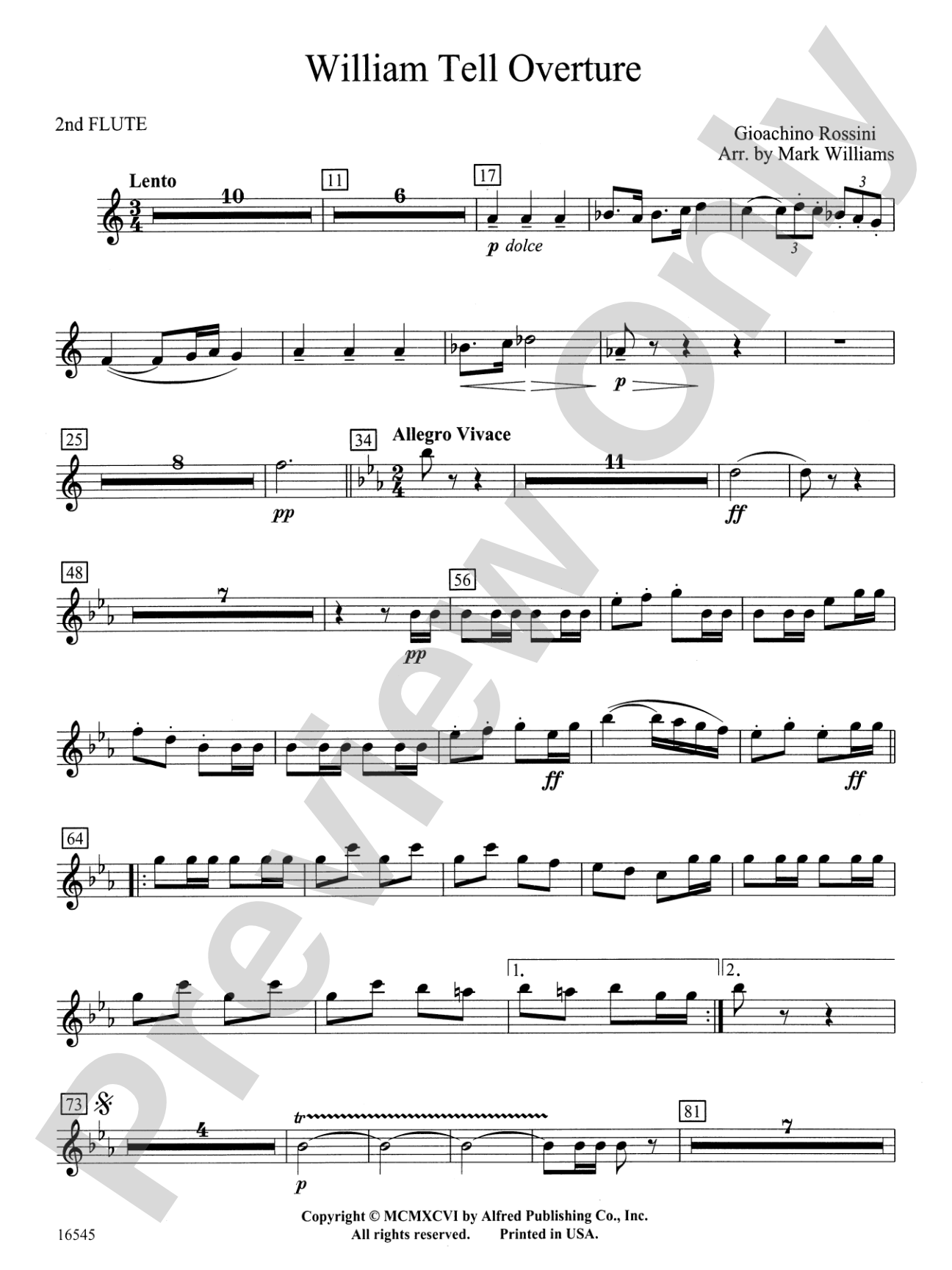 William Tell Overture: 2nd Flute