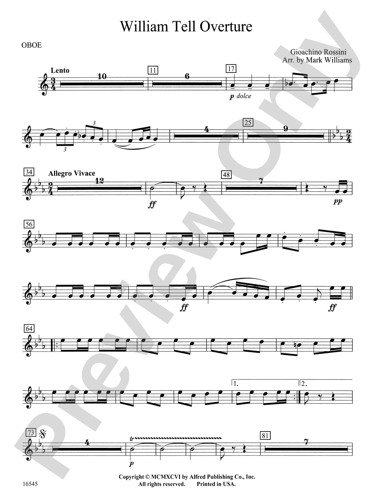 William Tell Overture: Oboe