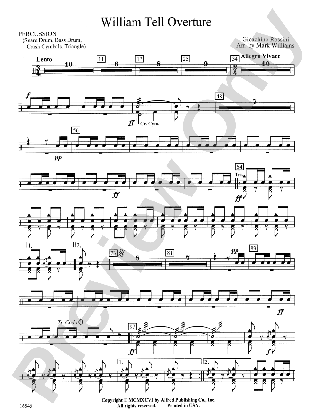 William Tell Overture: 1st Percussion