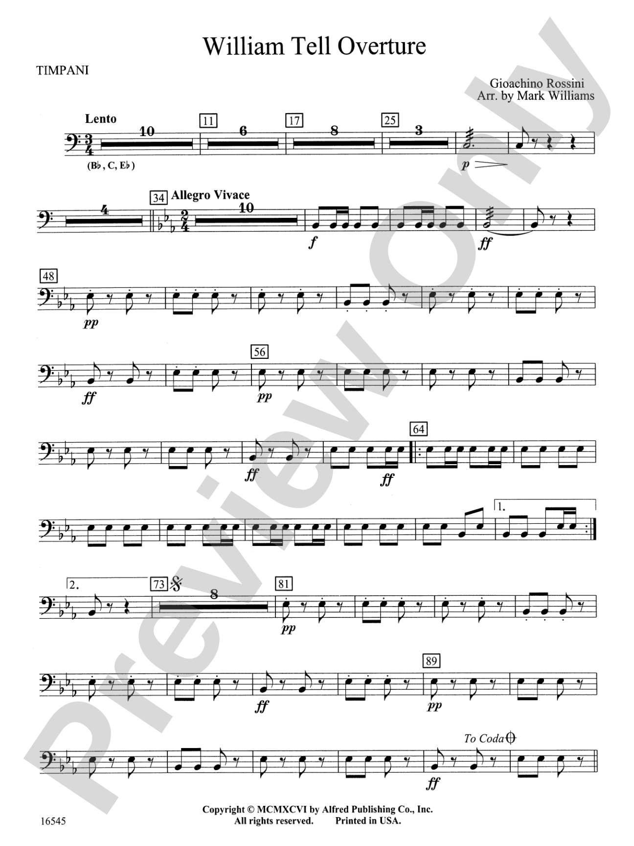 William Tell Overture: Timpani