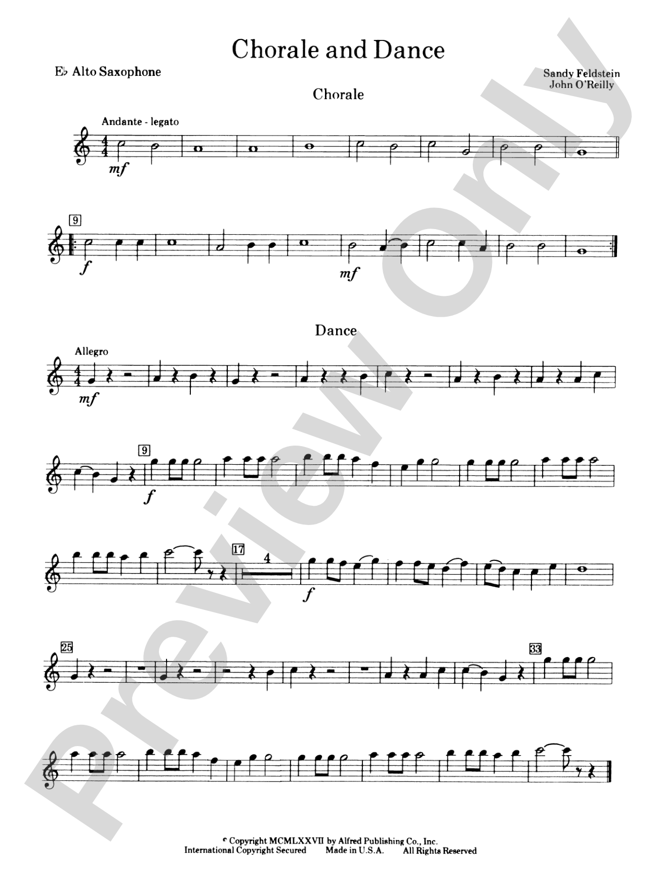 Chorale and Dance: E-flat Alto Saxophone
