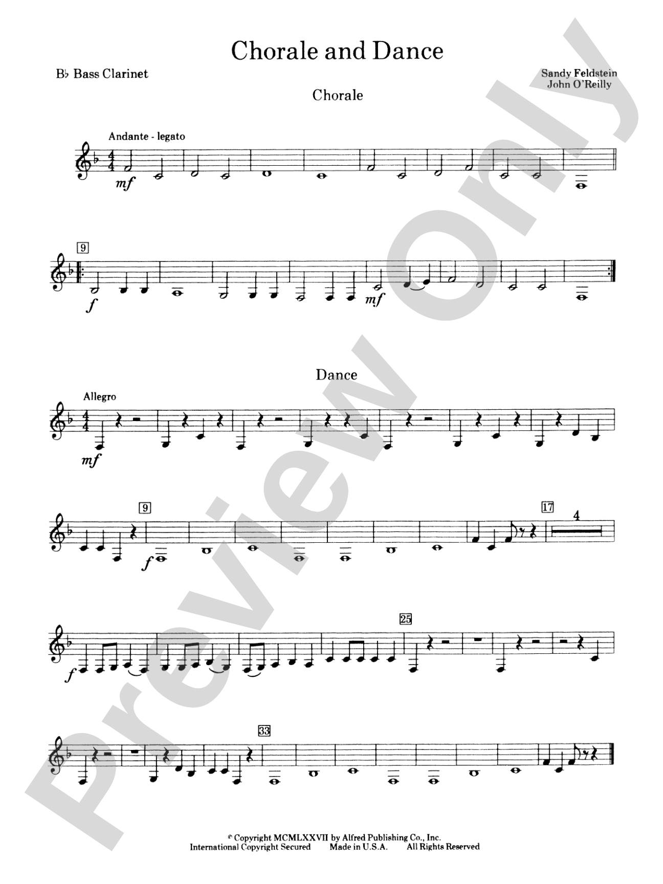 Chorale and Dance: B-flat Bass Clarinet
