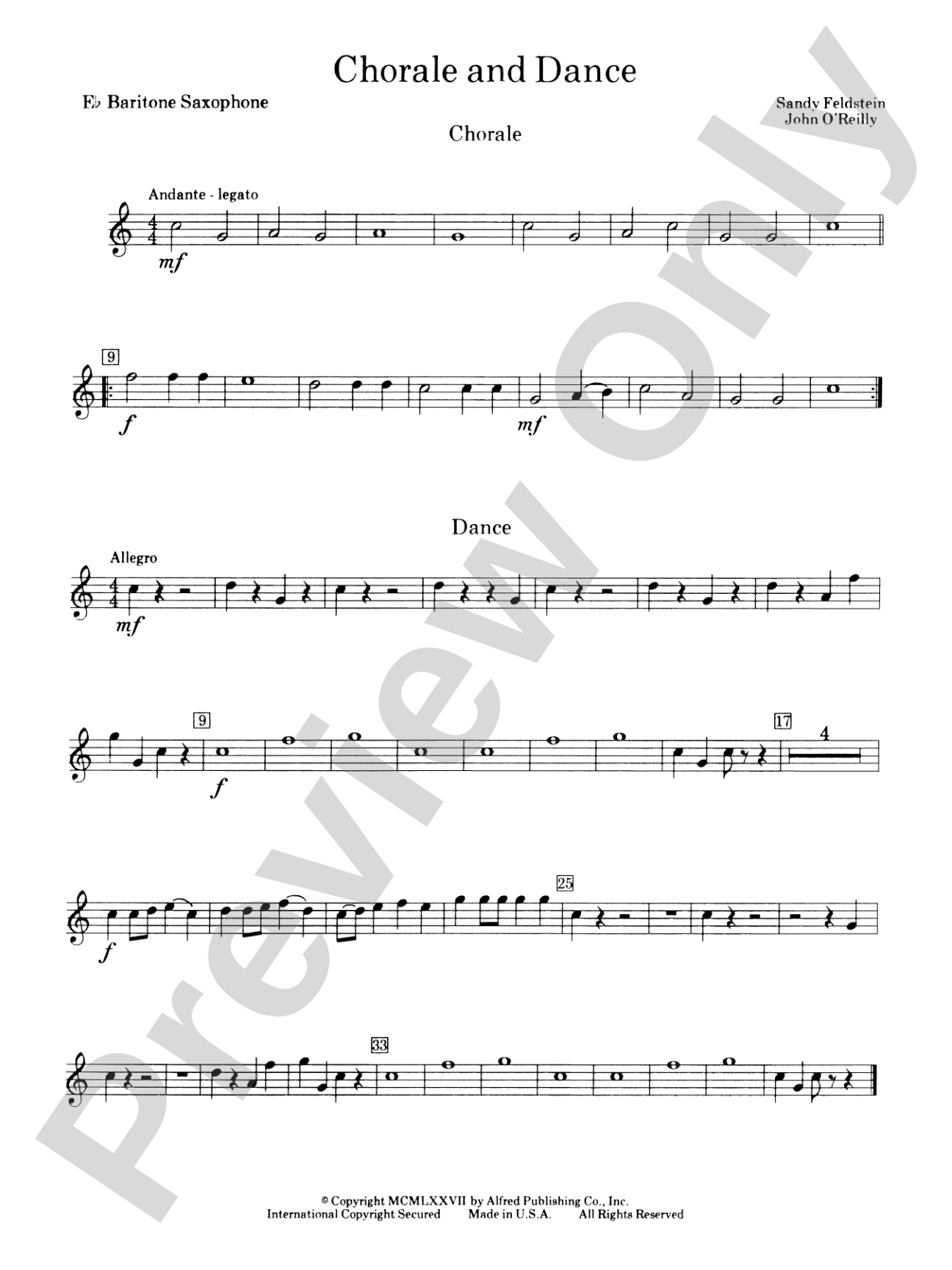 Chorale and Dance: E-flat Baritone Saxophone