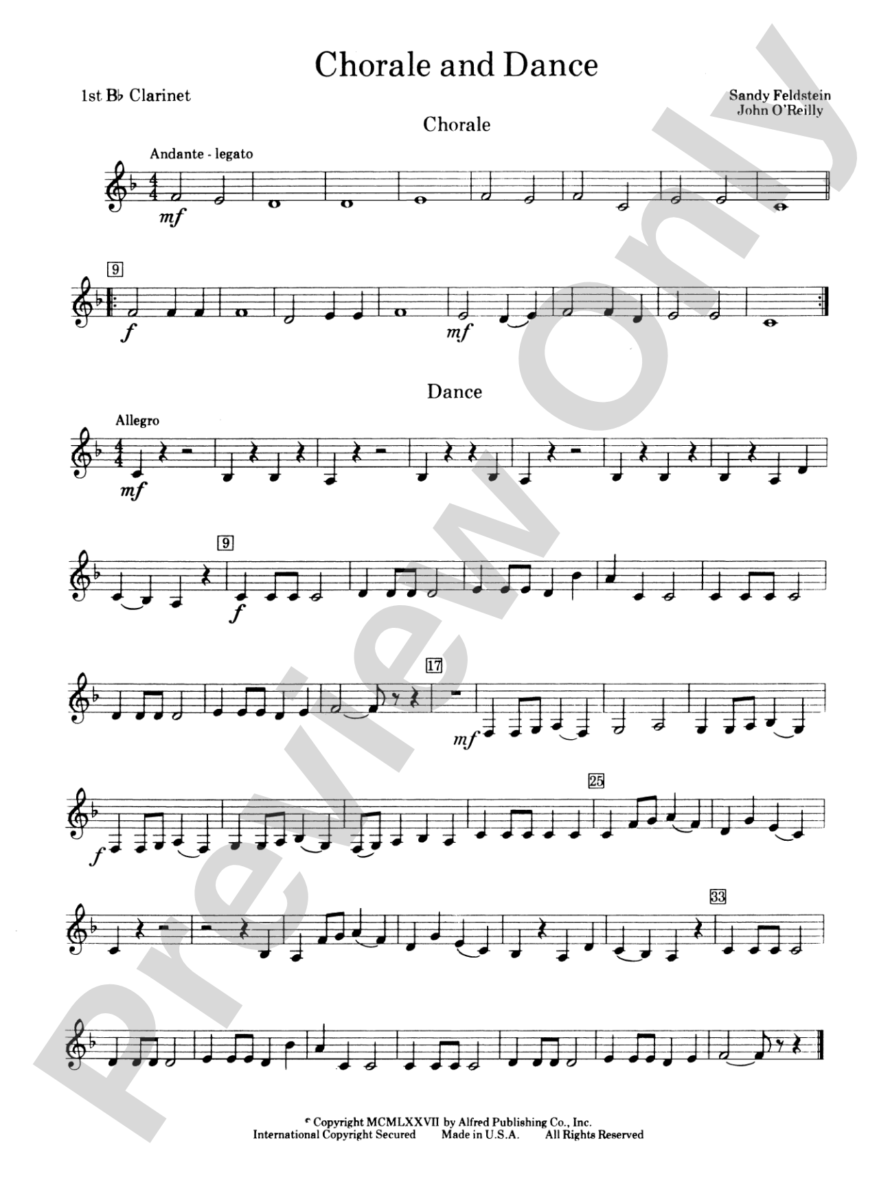 Chorale and Dance: 1st B-flat Clarinet