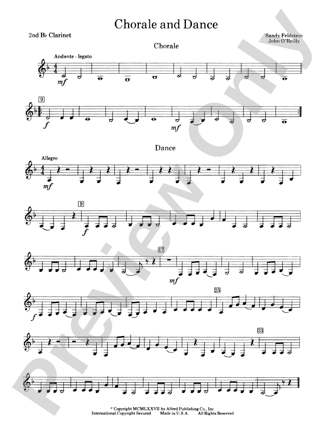 Chorale and Dance: 2nd B-flat Clarinet