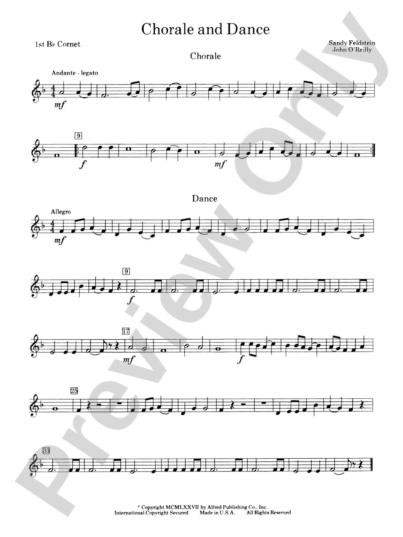 Chorale and Dance: 1st B-flat Cornet