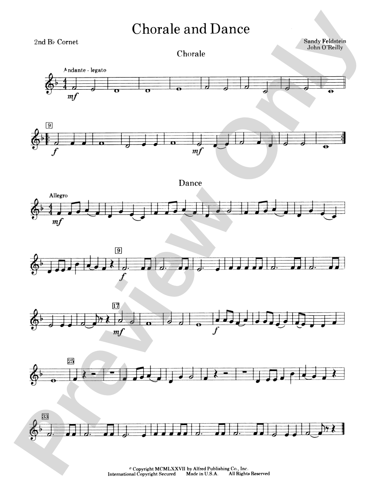 Chorale and Dance: 2nd B-flat Cornet