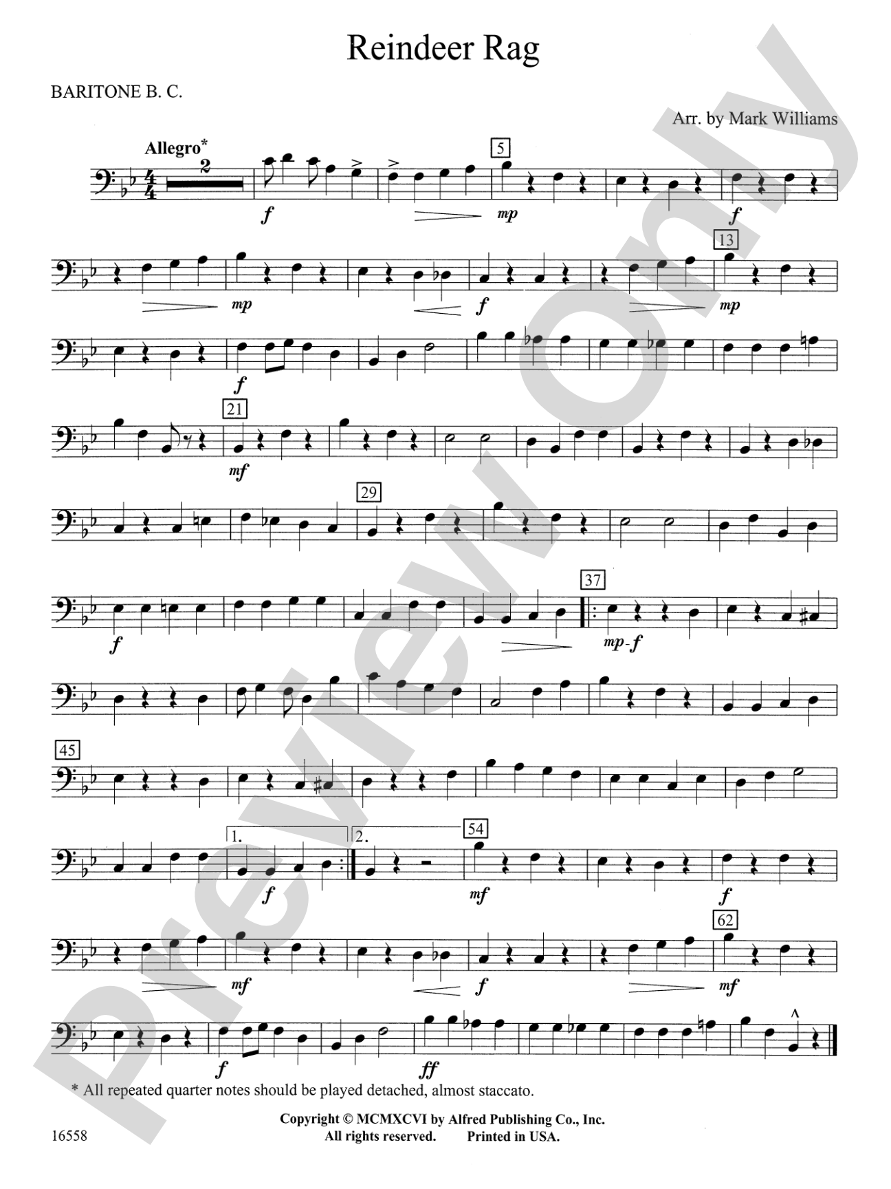 Reindeer Rag: Baritone B.C.