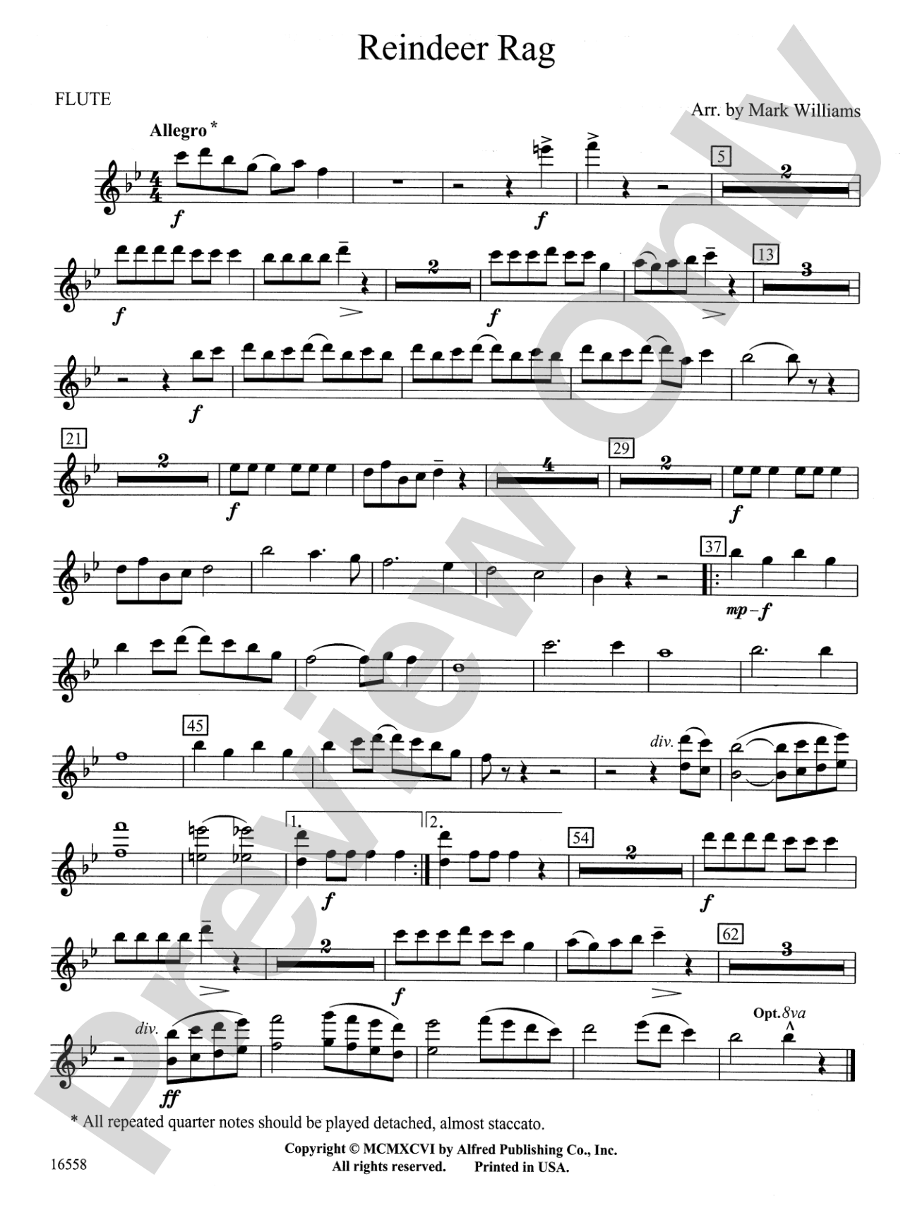 Reindeer Rag: Flute