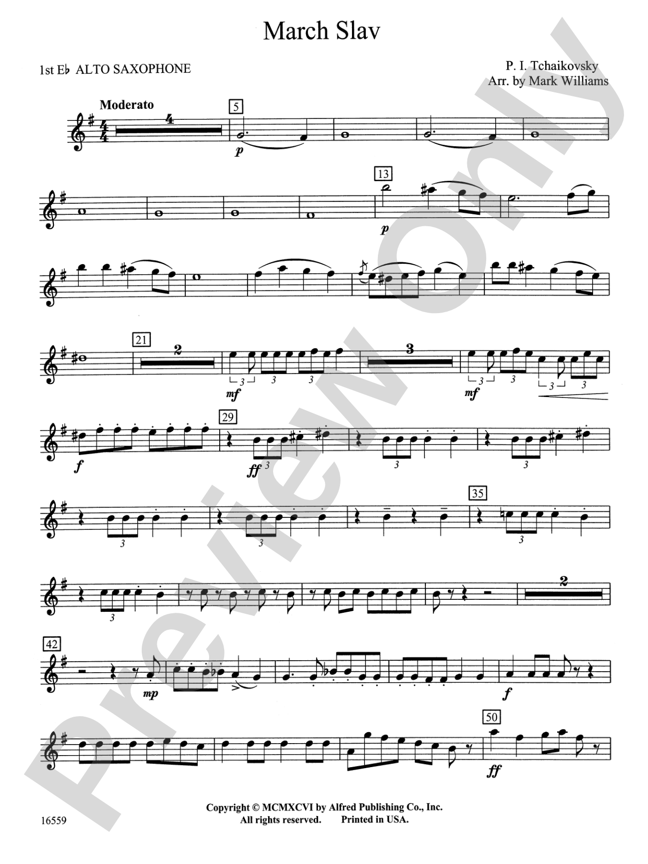 March Slav: E-flat Alto Saxophone