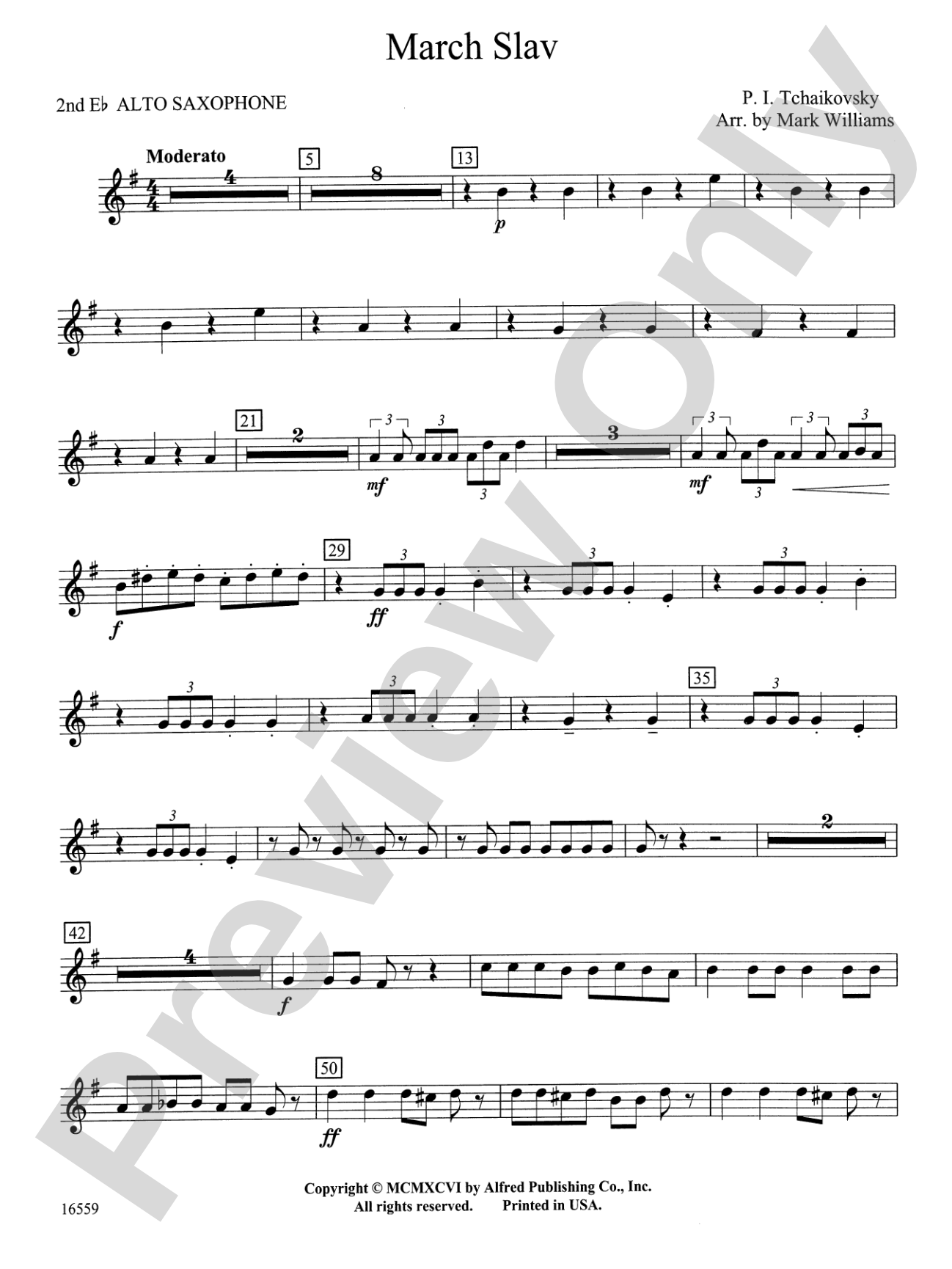 March Slav: 2nd E-flat Alto Saxophone