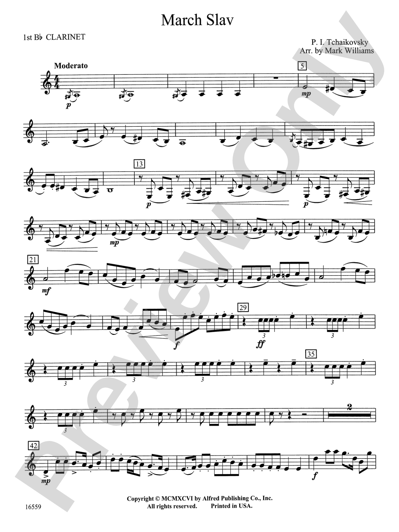 March Slav: 1st B-flat Clarinet