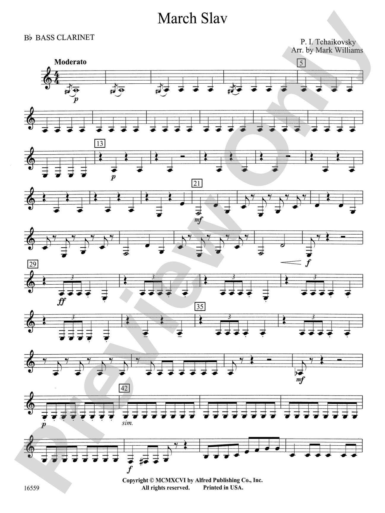 March Slav: B-flat Bass Clarinet